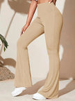 Full Size High - Waist Flare Active Pants Plus Size - FLORENTINE IRIS