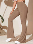 Full Size High - Waist Flare Active Pants Plus Size - FLORENTINE IRIS