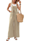 Full Size Square Neck Wide Strap Overalls - FLORENTINE IRIS