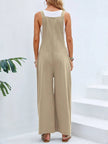 Full Size Square Neck Wide Strap Overalls - FLORENTINE IRIS