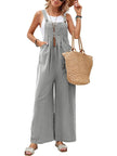 Full Size Square Neck Wide Strap Overalls - FLORENTINE IRIS