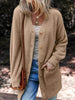 Fuzzy Buttoned Front Cardigan with Pockets - FLORENTINE IRIS