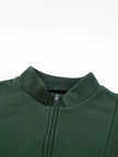 Half Zip Stand Collar Exposed Seam Solid Color Casual Sweatshirt - FLORENTINE IRIS