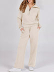 Half Zip Sweatshirt and Pants Set - FLORENTINE IRIS