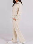 Half Zip Sweatshirt and Pants Set - FLORENTINE IRIS