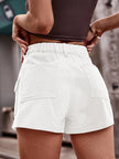 High Waist Denim Shorts with Pockets - FLORENTINE IRIS