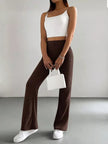 High Waist Flare Pants - FLORENTINE IRIS