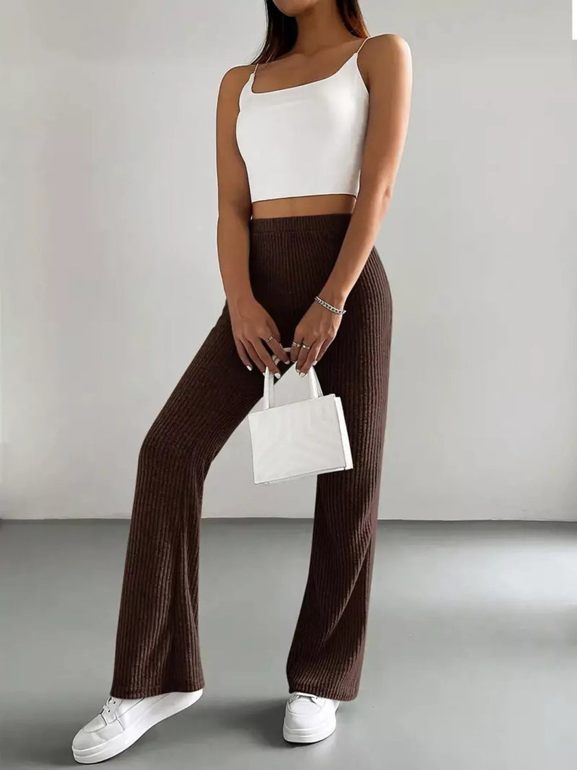 High Waist Flare Pants - FLORENTINE IRIS