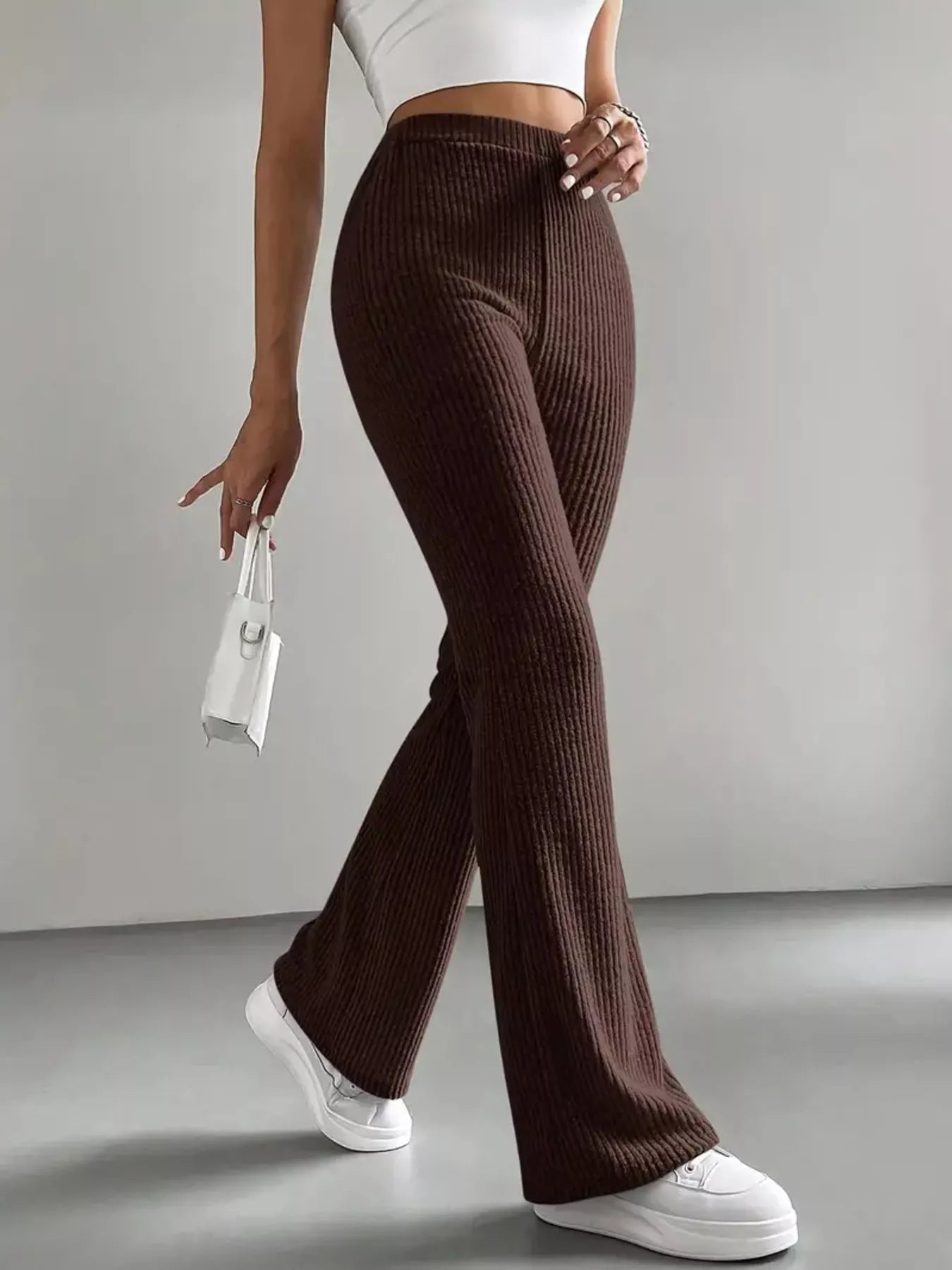 High Waist Flare Pants - FLORENTINE IRIS