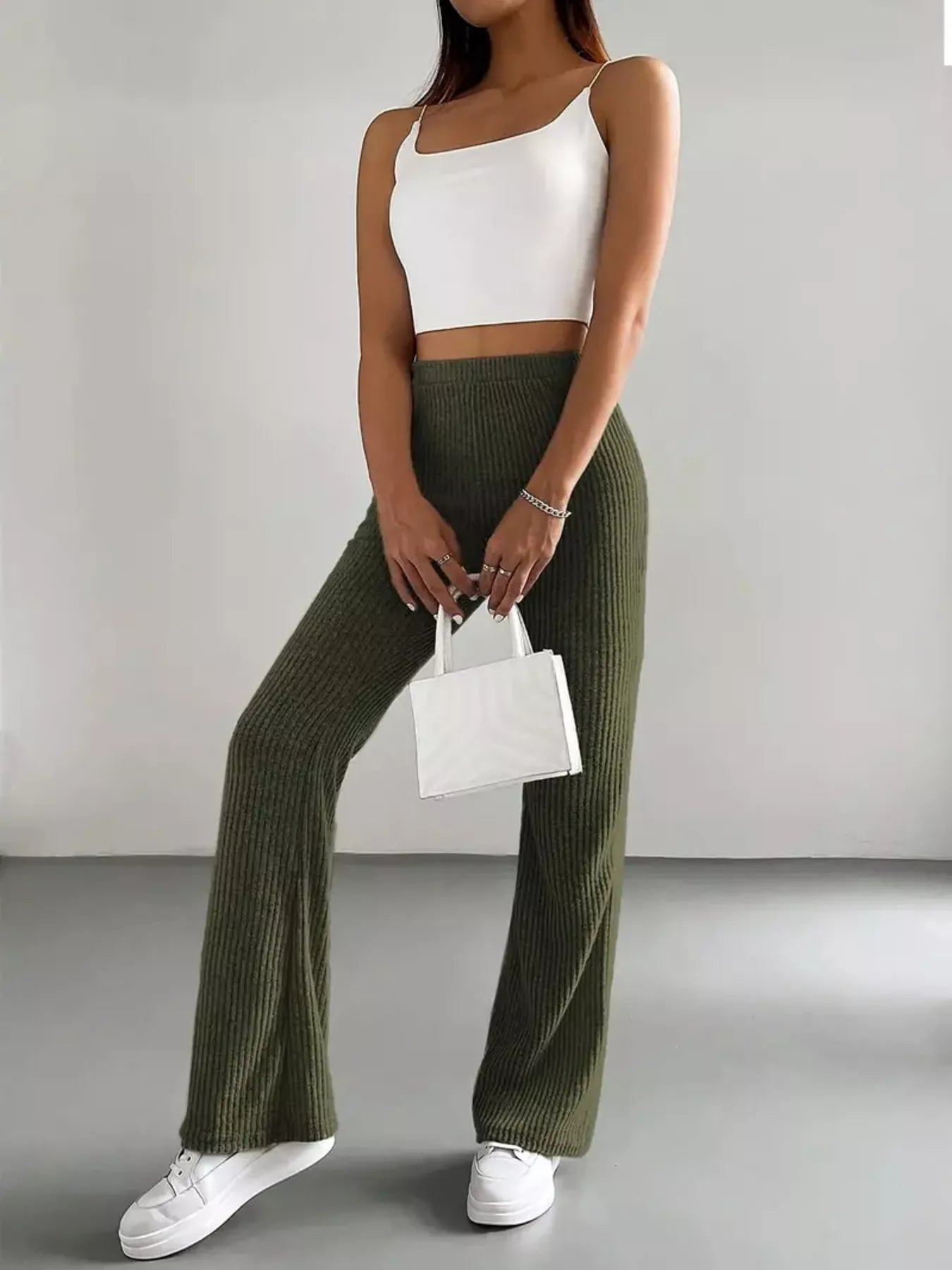 High Waist Flare Pants - FLORENTINE IRIS