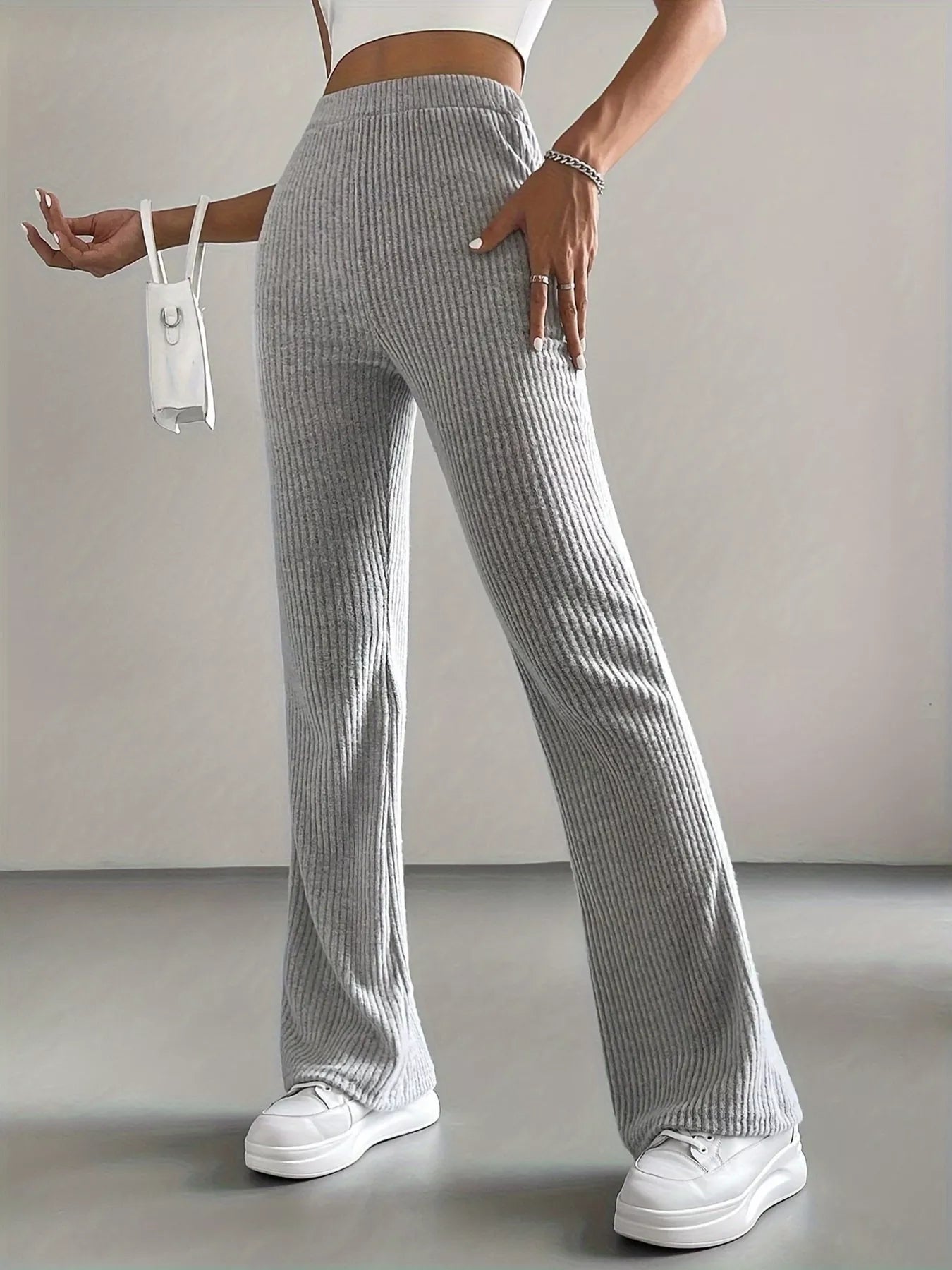 High Waist Flare Pants - FLORENTINE IRIS