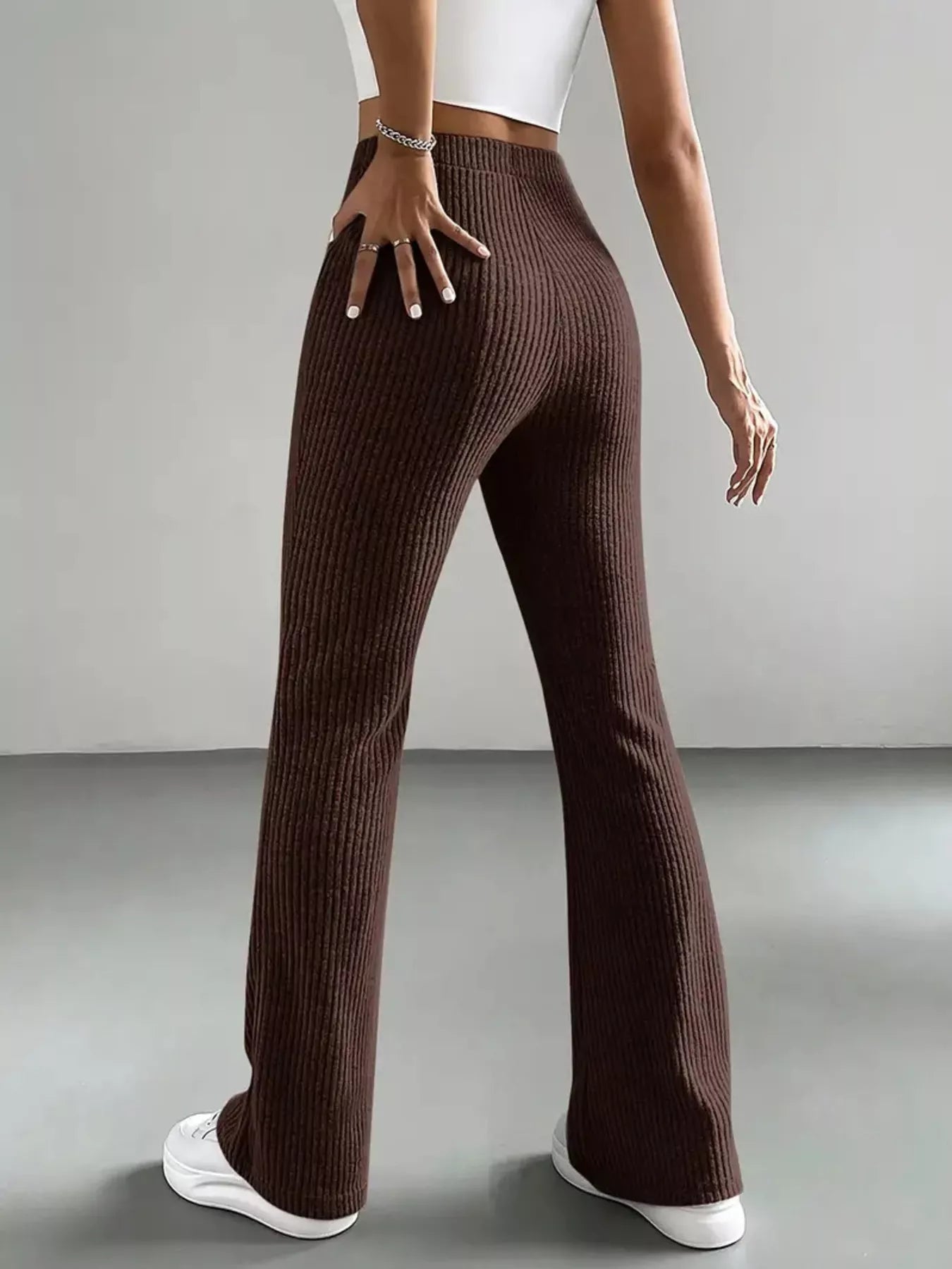 High Waist Flare Pants - FLORENTINE IRIS