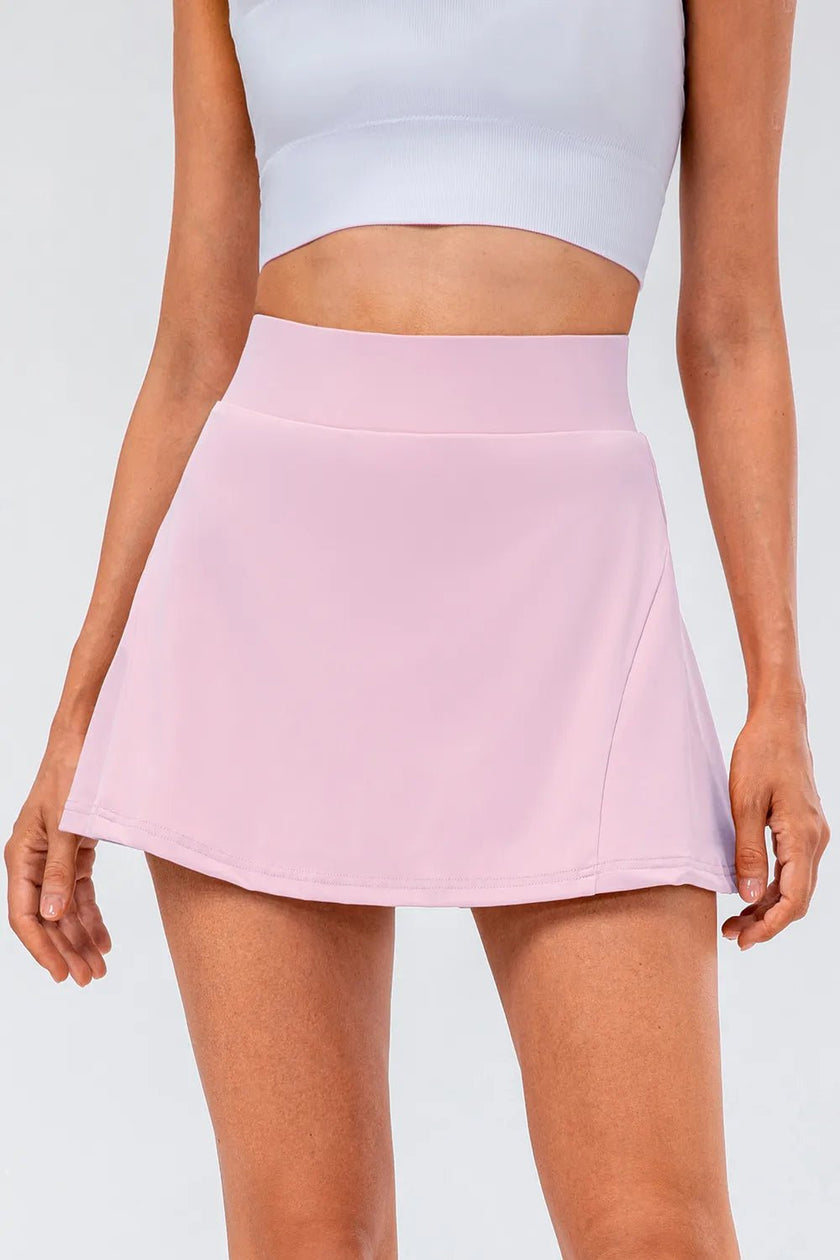 High Waist Pleated Active Skirt - FLORENTINE IRIS