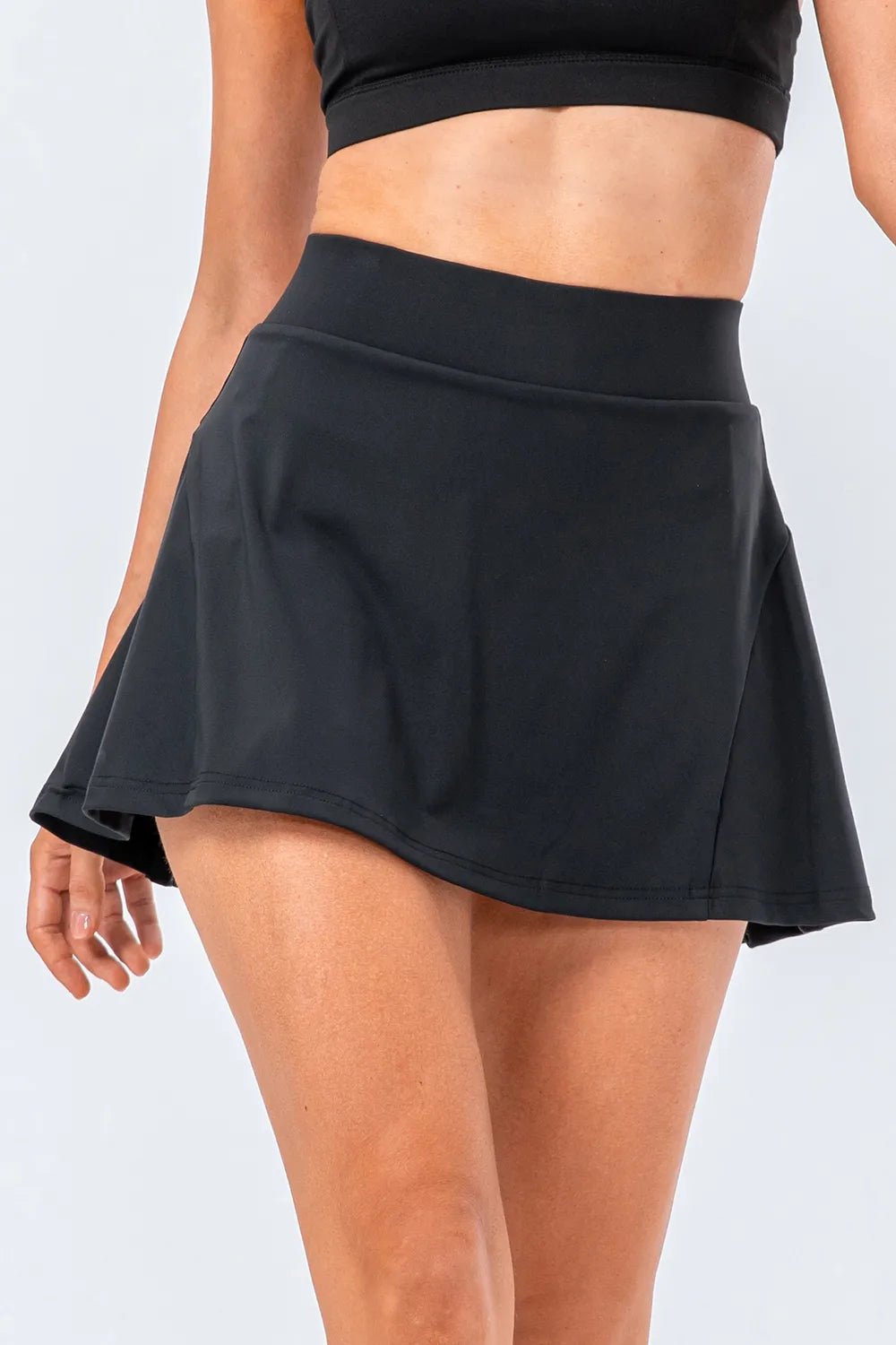 High Waist Pleated Active Skirt - FLORENTINE IRIS
