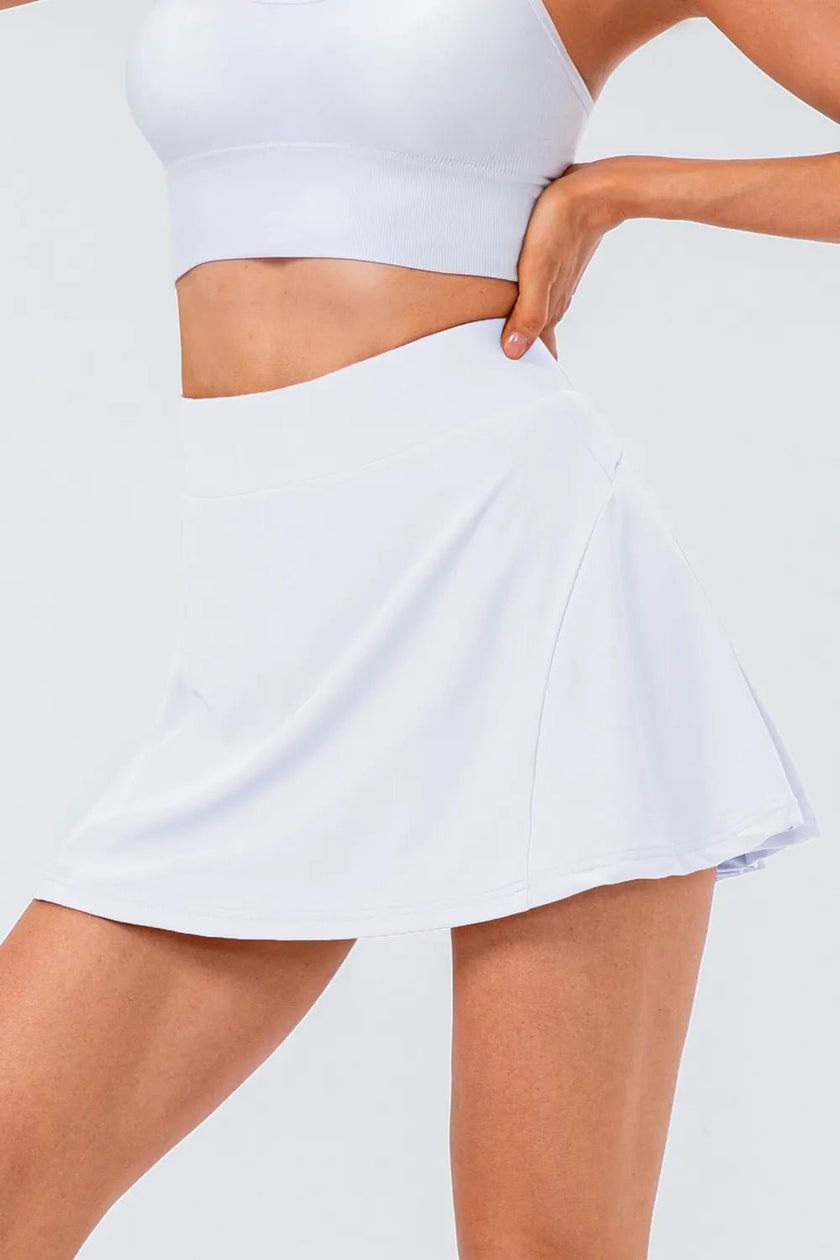 High Waist Pleated Active Skirt - FLORENTINE IRIS