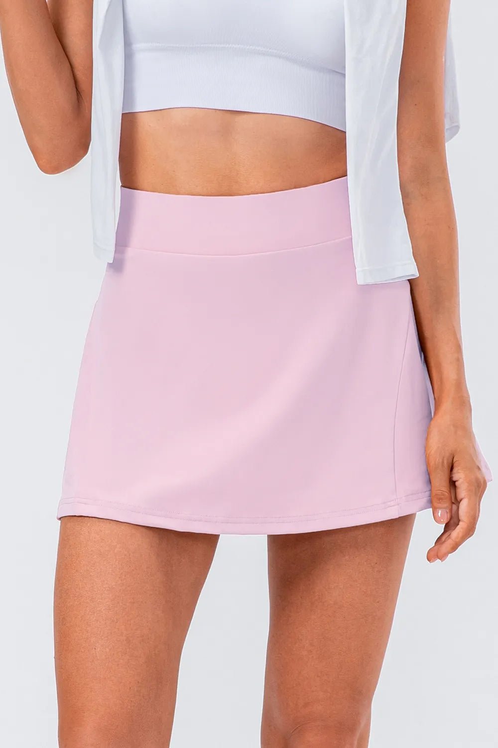 High Waist Pleated Active Skirt - FLORENTINE IRIS
