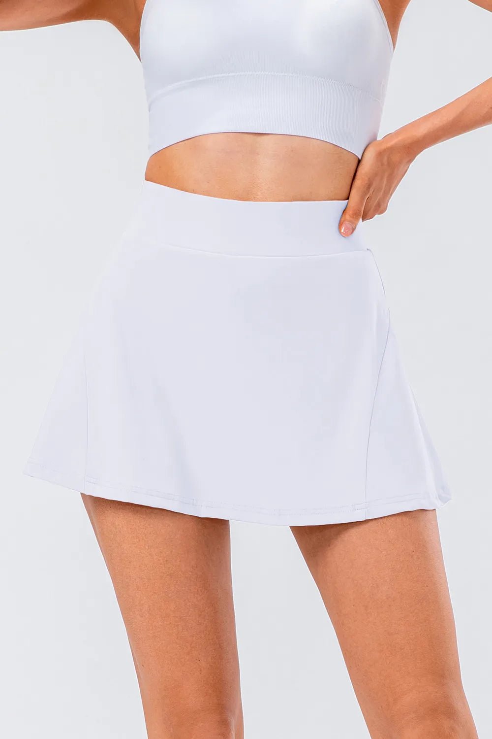 High Waist Pleated Active Skirt - FLORENTINE IRIS