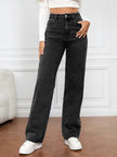 High Waist Straight Jeans - FLORENTINE IRIS