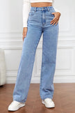 High Waist Straight Jeans - FLORENTINE IRIS