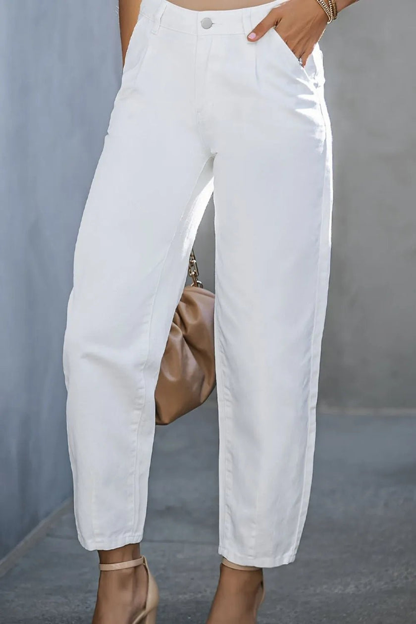 High - Waist Straight Jeans - FLORENTINE IRIS