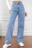 High Waist Straight Jeans - FLORENTINE IRIS
