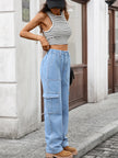 High - Waisted Cargo Jeans - FLORENTINE IRIS