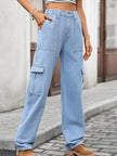 High - Waisted Cargo Jeans - FLORENTINE IRIS
