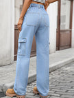 High - Waisted Cargo Jeans - FLORENTINE IRIS