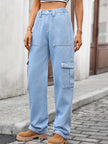 High - Waisted Cargo Jeans - FLORENTINE IRIS