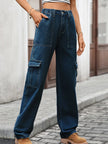 High - Waisted Cargo Jeans - FLORENTINE IRIS