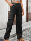 High - Waisted Cargo Jeans - FLORENTINE IRIS
