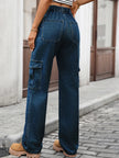 High - Waisted Cargo Jeans - FLORENTINE IRIS