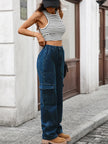 High - Waisted Cargo Jeans - FLORENTINE IRIS