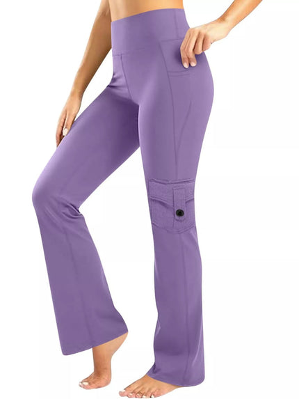 High - Waisted Yoga Pants with Pockets - FLORENTINE IRIS