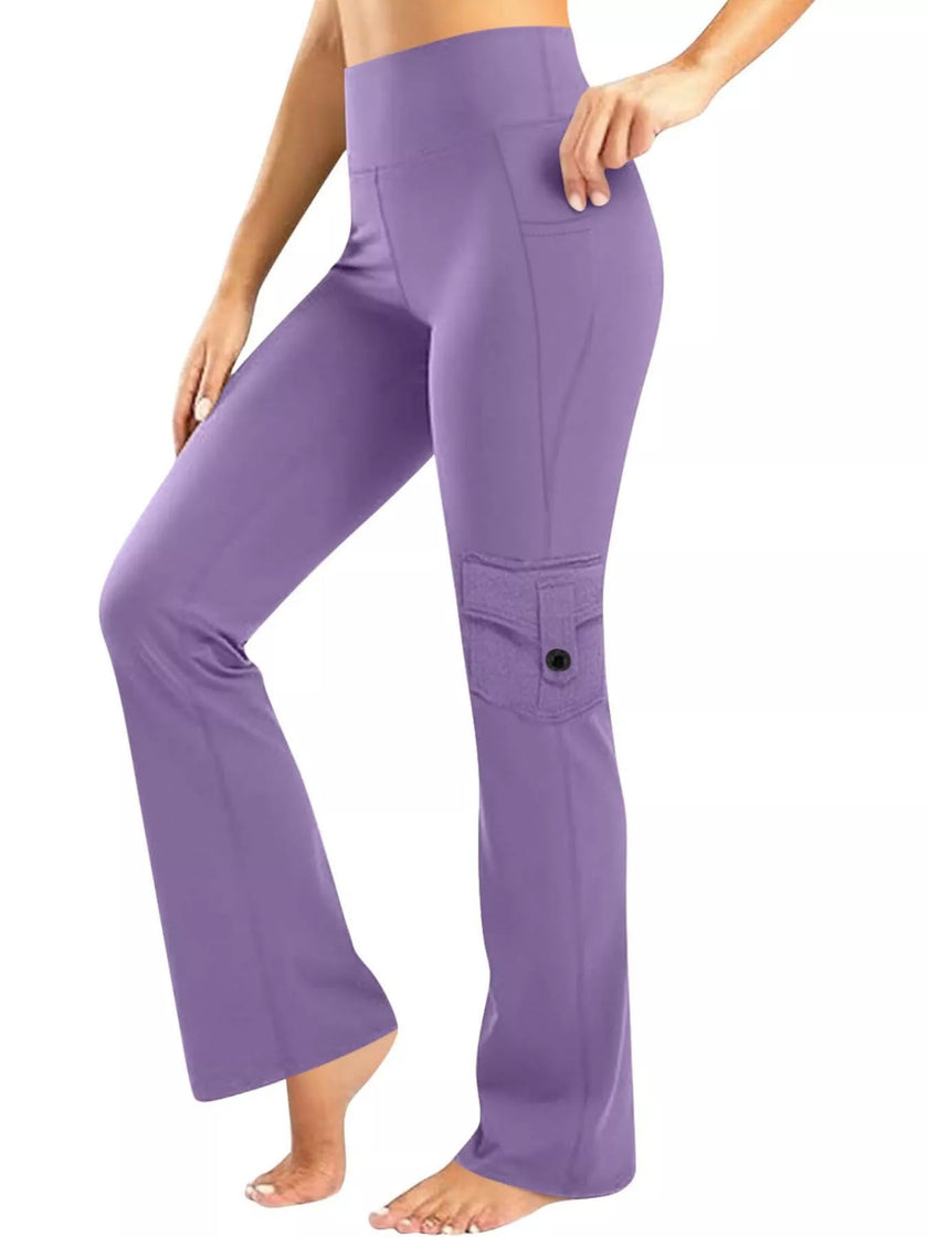 High - Waisted Yoga Pants with Pockets - FLORENTINE IRIS
