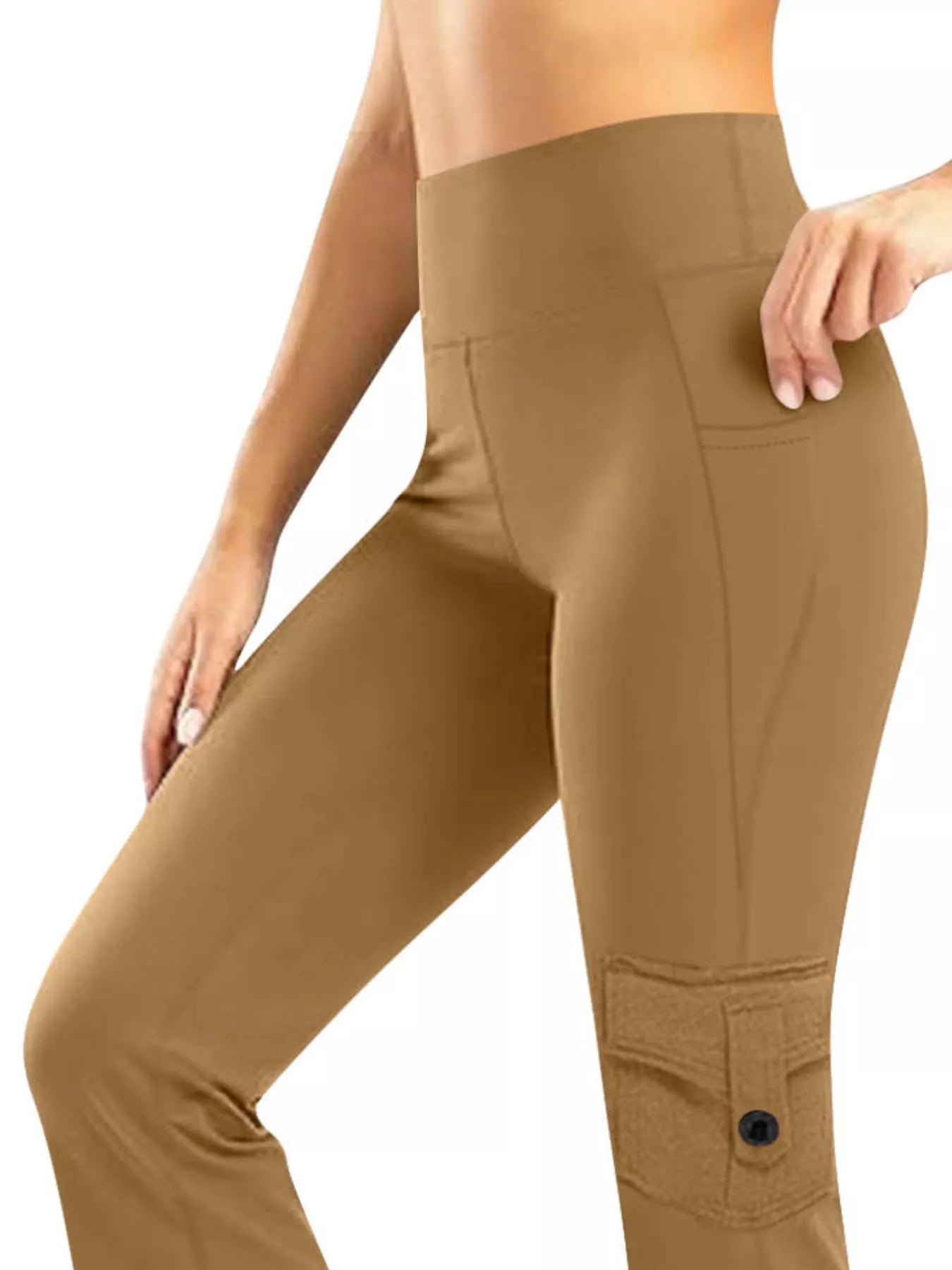 High - Waisted Yoga Pants with Pockets - FLORENTINE IRIS
