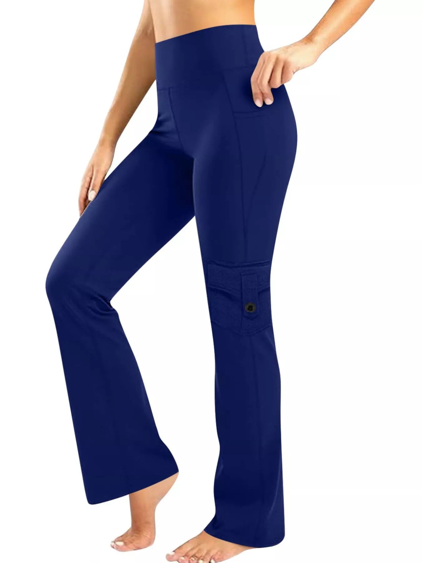 High - Waisted Yoga Pants with Pockets - FLORENTINE IRIS
