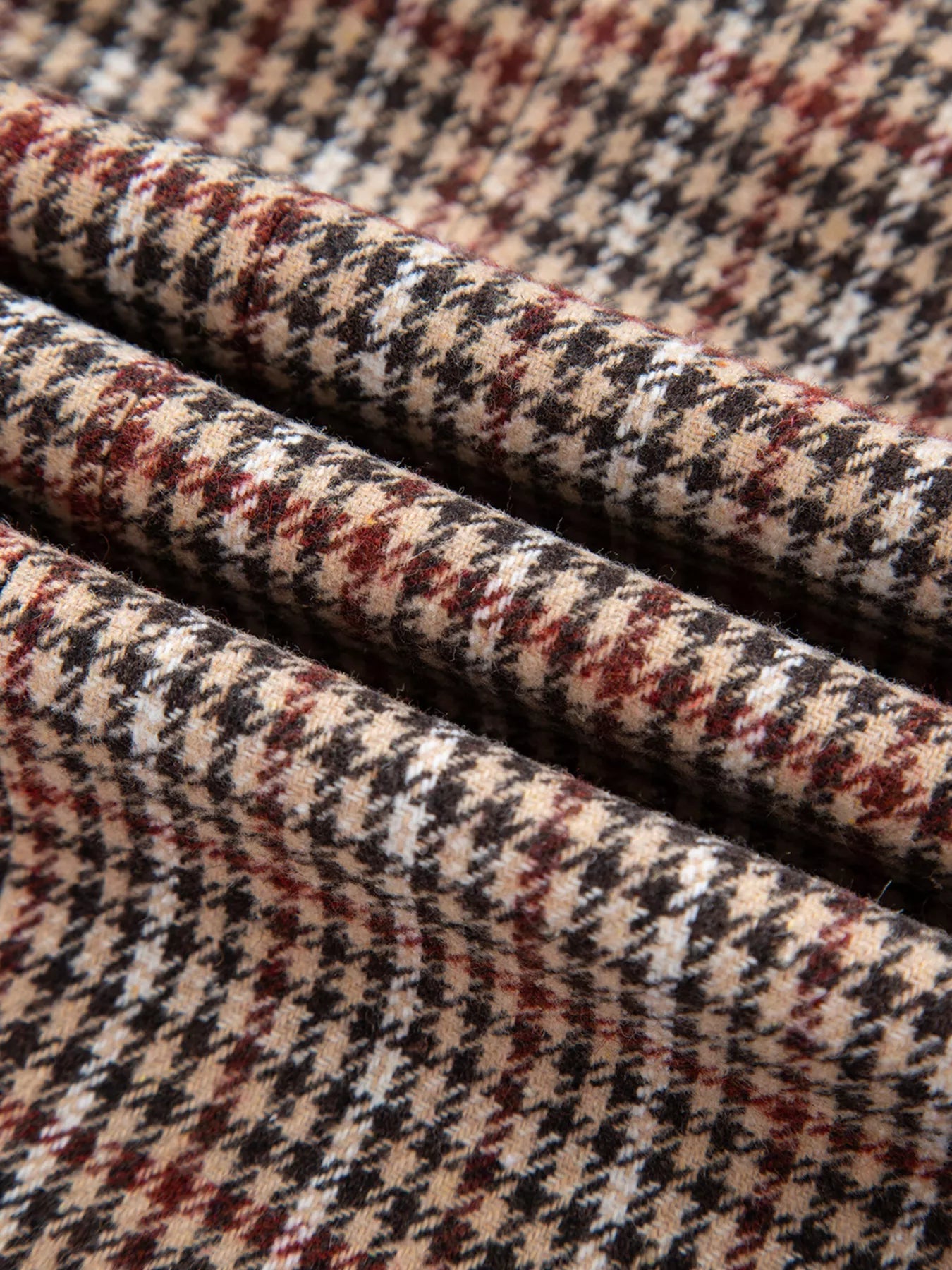 Houndstooth Lapel Collar Blazer - FLORENTINE IRIS