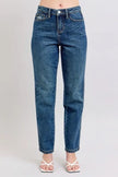 Judy Blue Full Size High Waisted Rigid Magic Non - destroy Straight Leg Jeans Plus Size - FLORENTINE IRIS