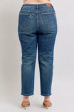 Judy Blue Full Size High Waisted Rigid Magic Non - destroy Straight Leg Jeans Plus Size - FLORENTINE IRIS