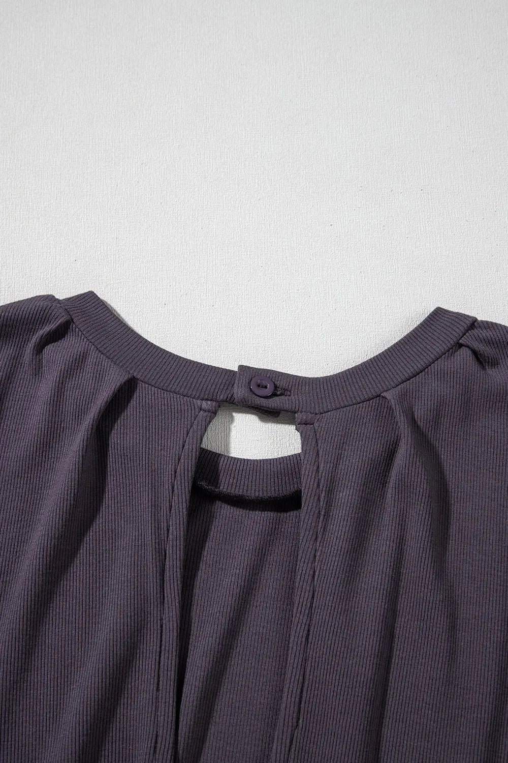 Knit Open Back Cap Sleeve Drawstring Romper - FLORENTINE IRIS