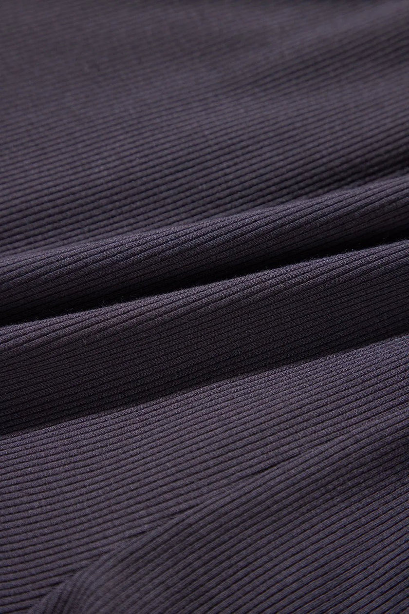 Knit Open Back Cap Sleeve Drawstring Romper - FLORENTINE IRIS