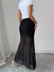 Lace Maxi Skirt - FLORENTINE IRIS