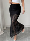 Lace Maxi Skirt - FLORENTINE IRIS