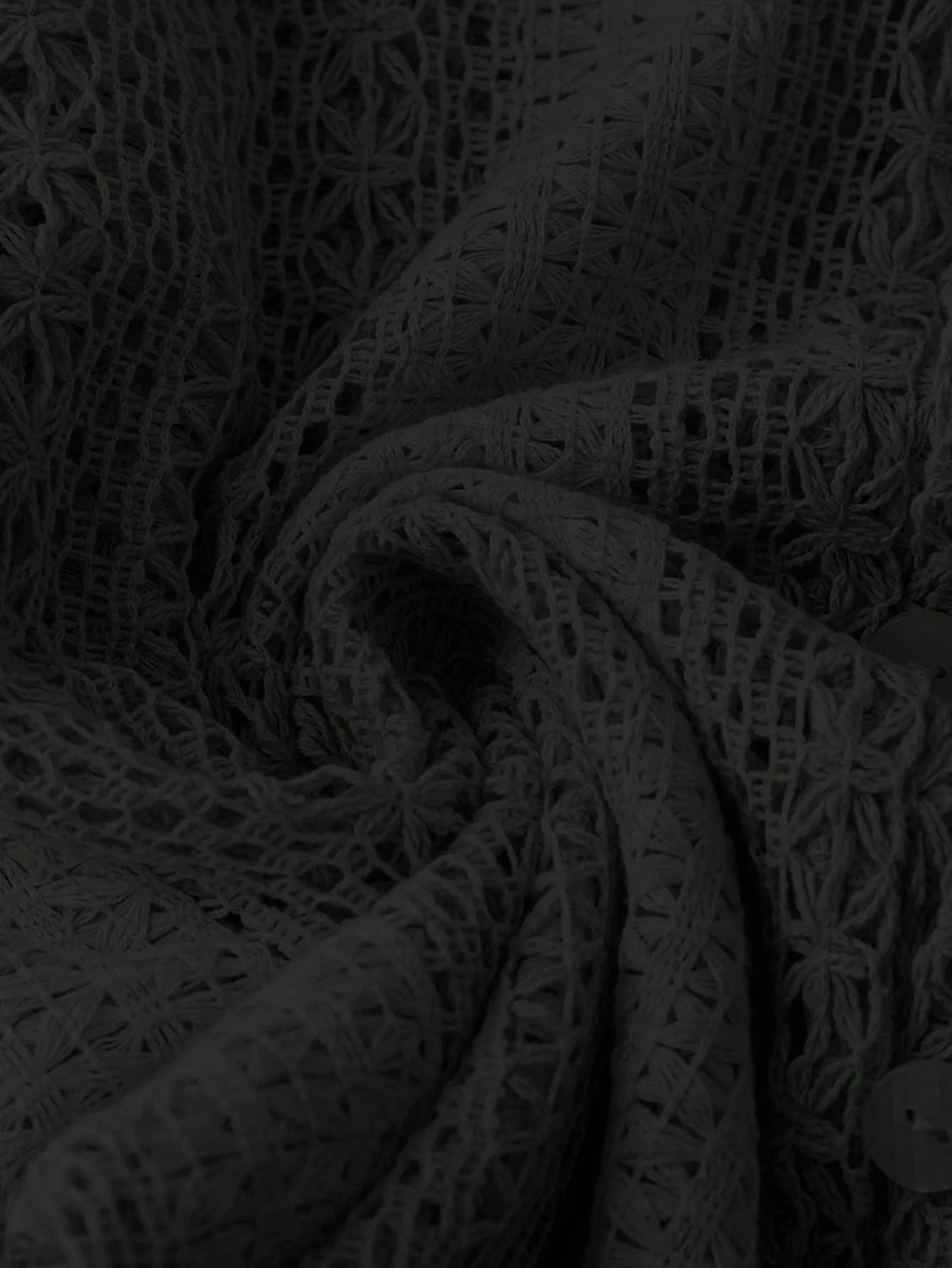 Lace Notched Long Sleeve Shirt - FLORENTINE IRIS