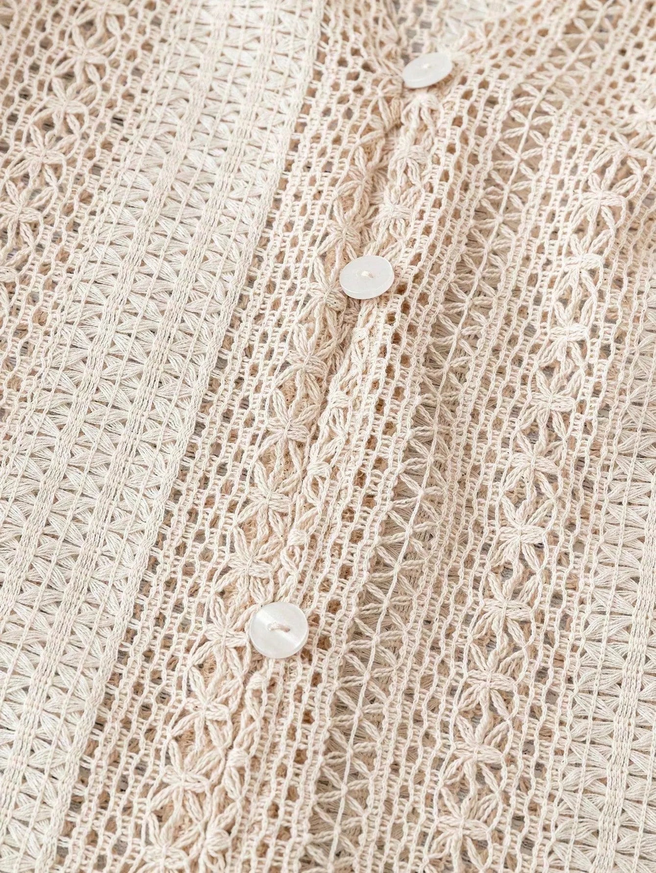 Lace Notched Long Sleeve Shirt - FLORENTINE IRIS