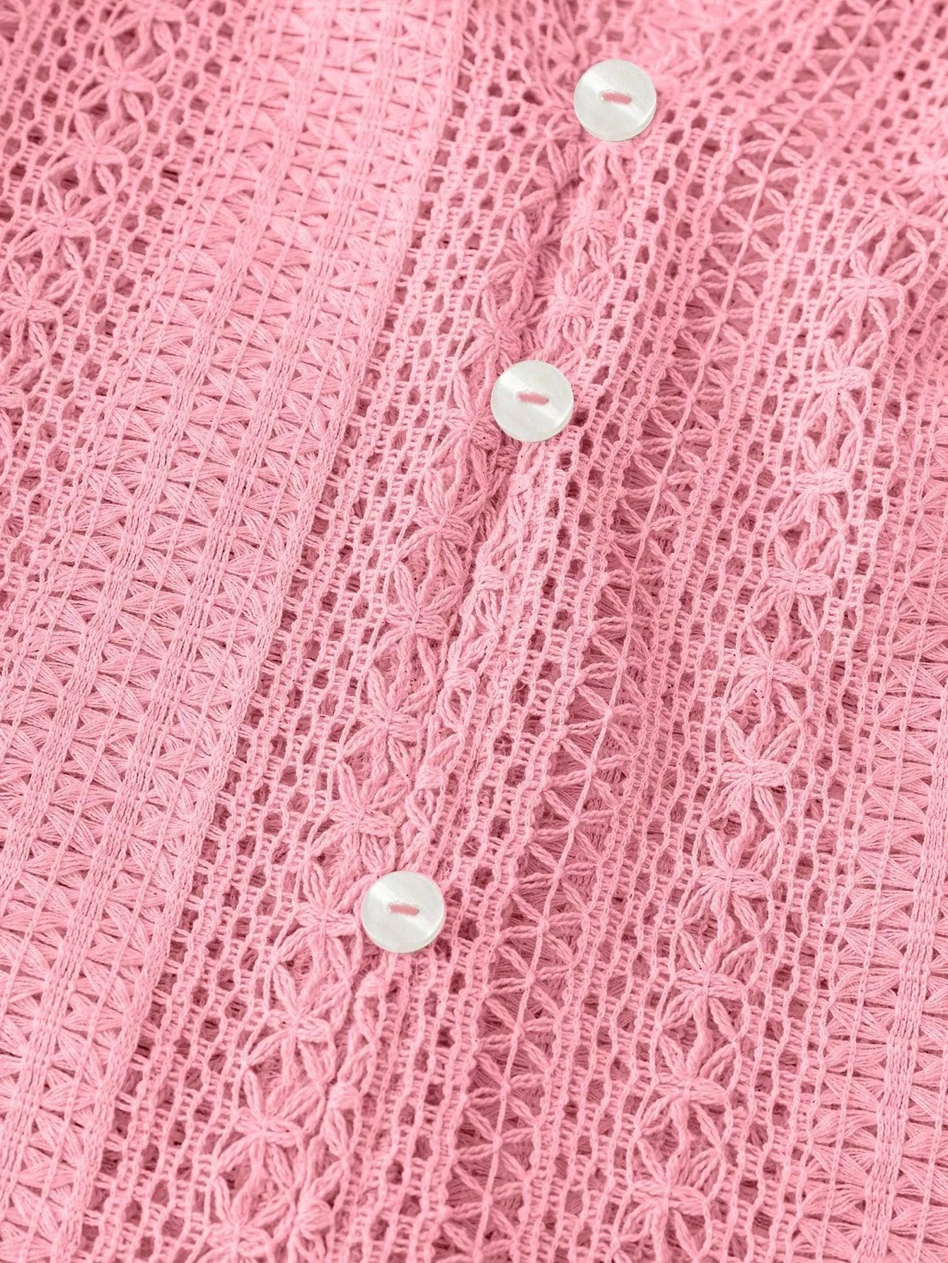 Lace Notched Long Sleeve Shirt - FLORENTINE IRIS