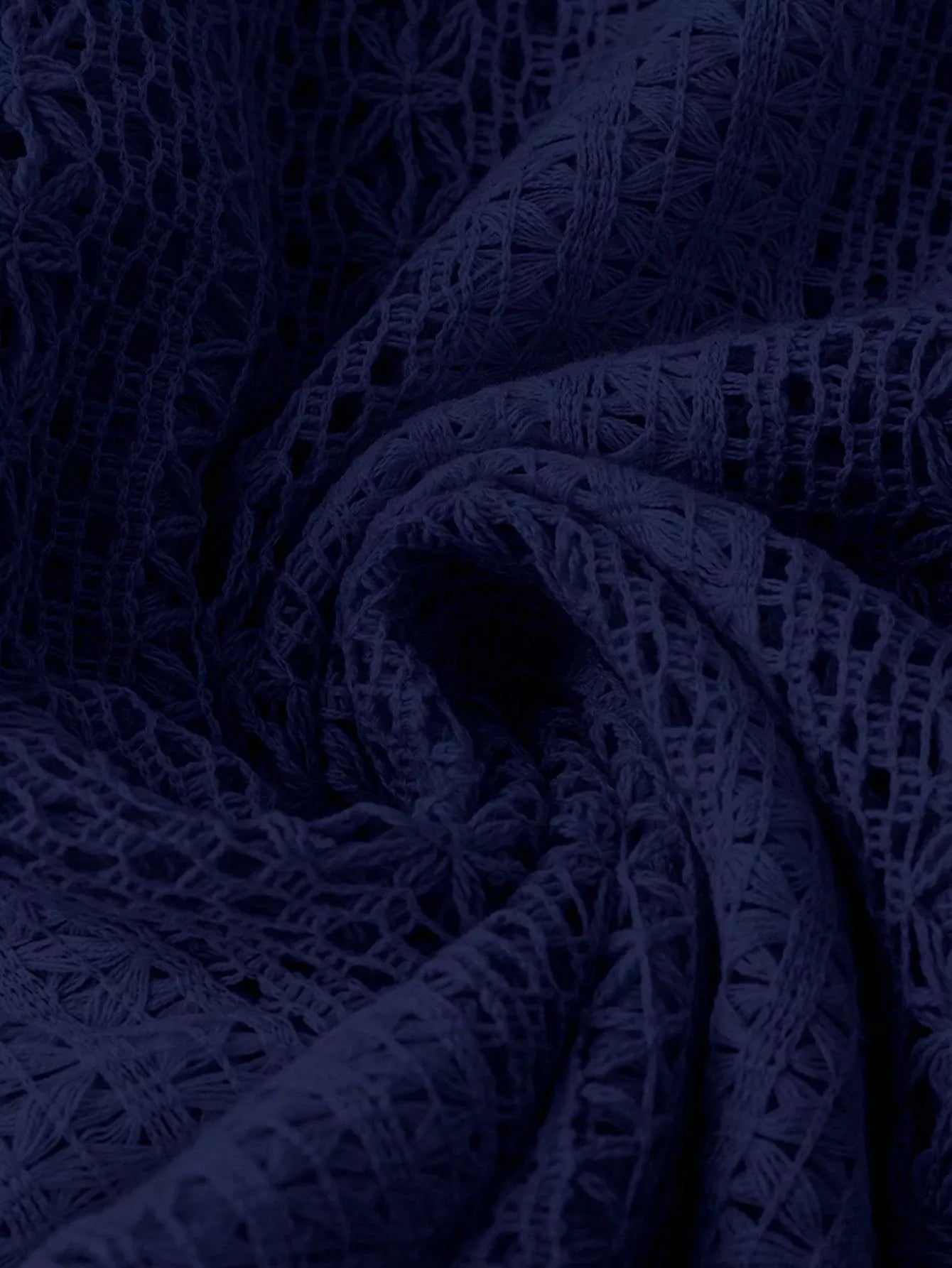 Lace Notched Long Sleeve Shirt - FLORENTINE IRIS