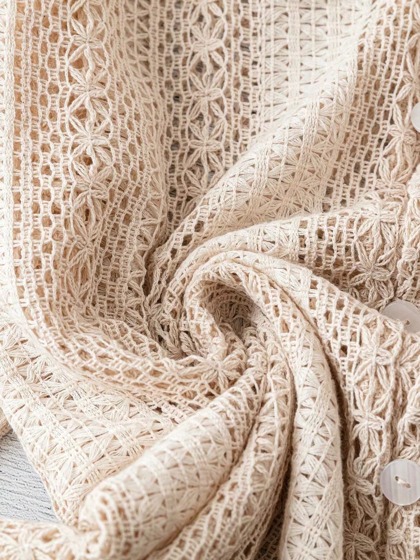 Lace Notched Long Sleeve Shirt - FLORENTINE IRIS