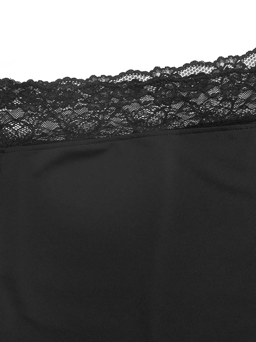 Lace Trim One Shoulder Bodysuit - FLORENTINE IRIS